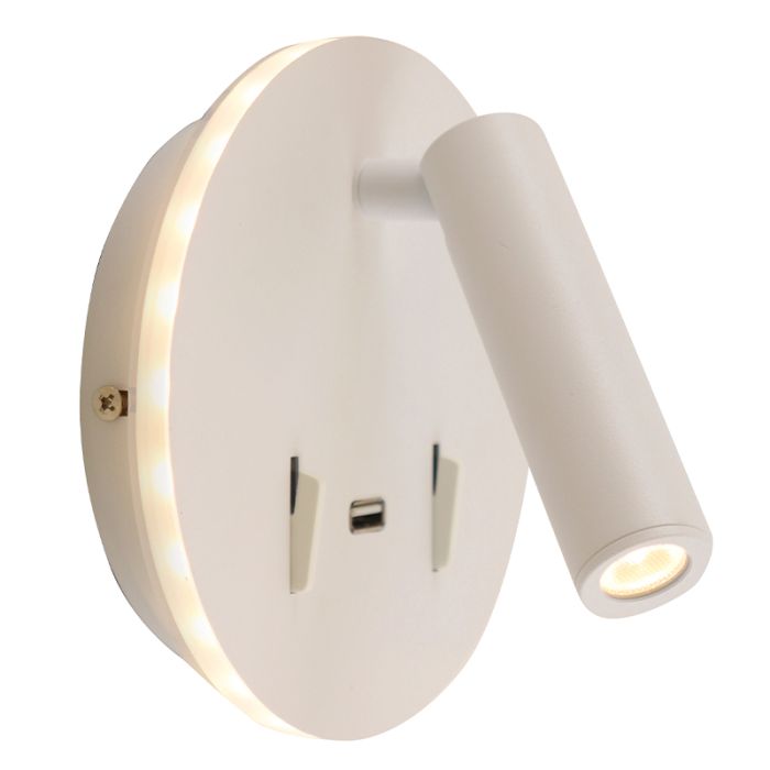 Applique murale blanche moderne, Alec, 9W, 3000K LED, avec interrupteur