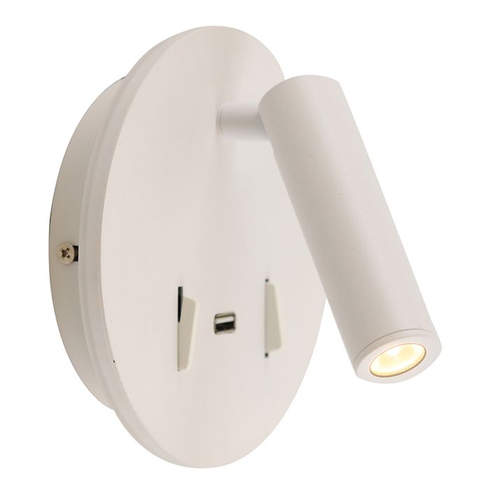 Applique murale blanche moderne, Alec, 9W, 3000K LED, avec interrupteur