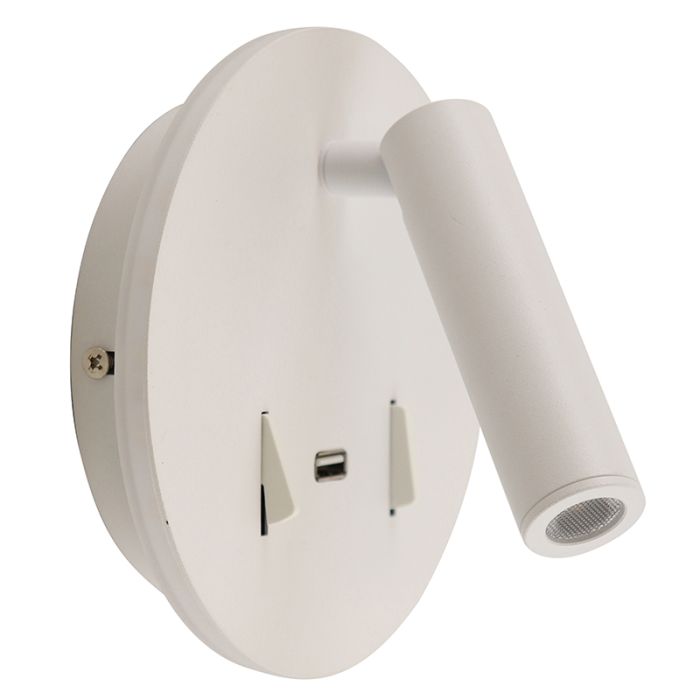 Applique murale blanche moderne, Alec, 9W, 3000K LED, avec interrupteur