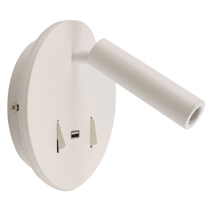Applique murale blanche moderne, Alec, 9W, 3000K LED, avec interrupteur