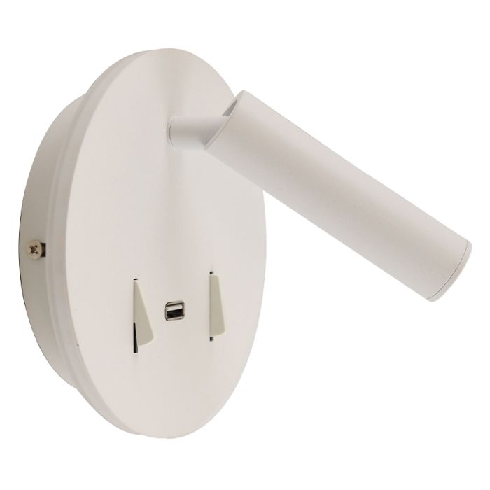 Applique murale blanche moderne, Alec, 9W, 3000K LED, avec interrupteur