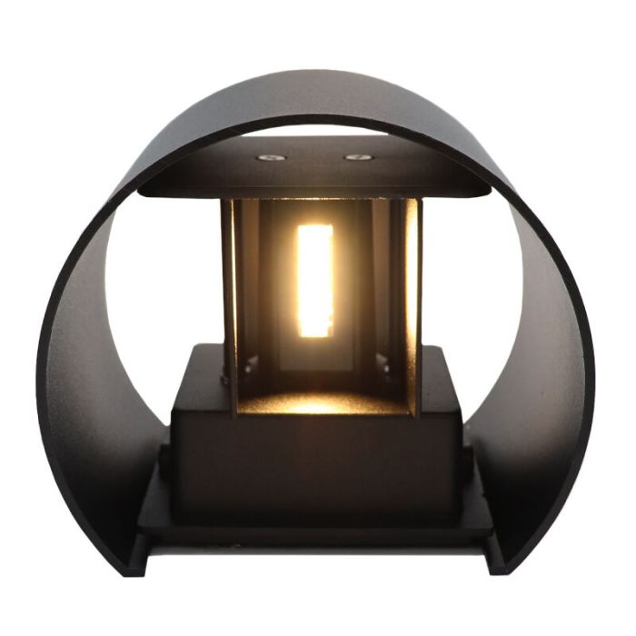 Applique up and down noire moderne, Dion, 6W, 3000K LED, IP65