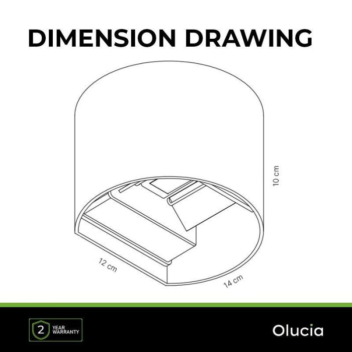 Applique up and down noire avec intérieur doré, Dion, 6W, 2700K LED, IP65