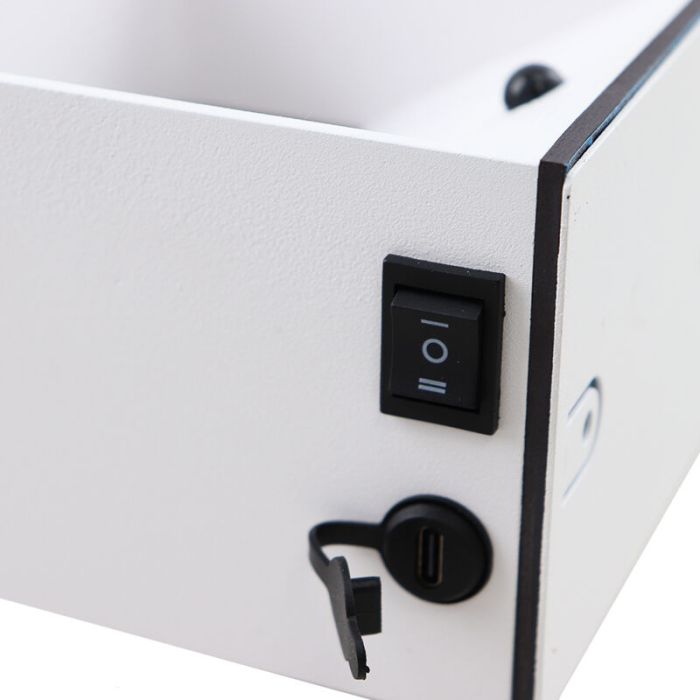 Applique up and down blanche rechargeable, Dion, 1W, 2700K LED, IP44, capteur de mouvement