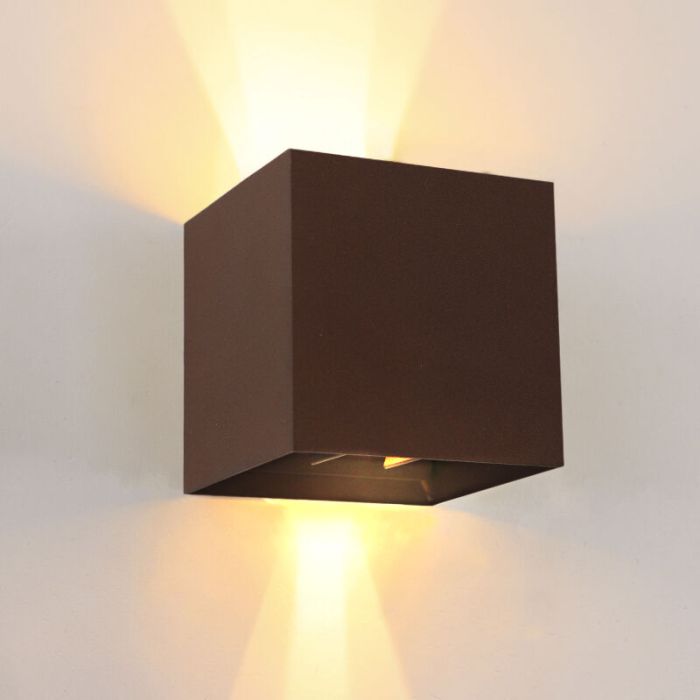 Applique up and down couleur rouille moderne, Dion, IP65