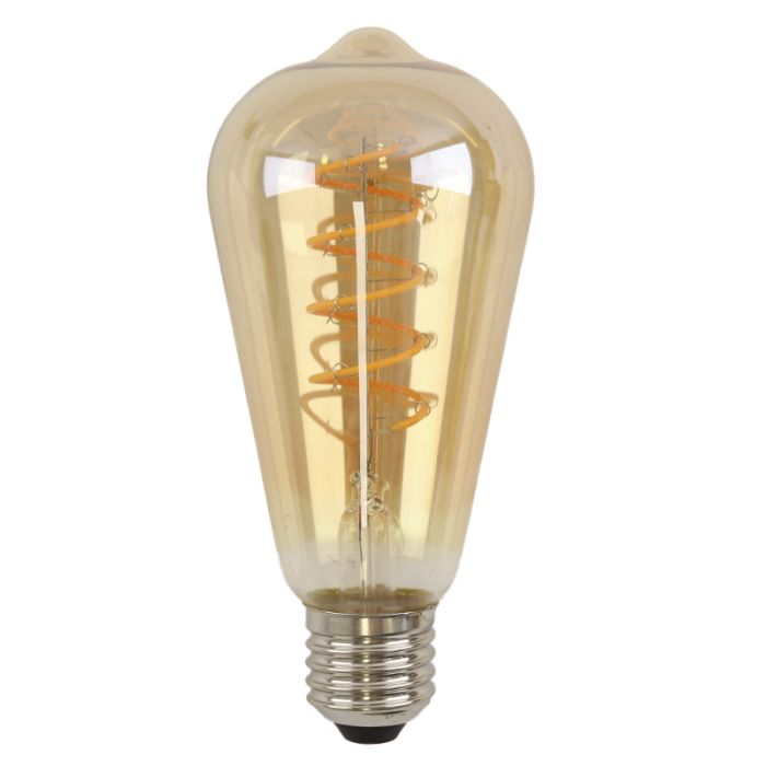 Olucia ampoule LED Edison E27 gradable Tuelo, ambre, 4W, 2200K