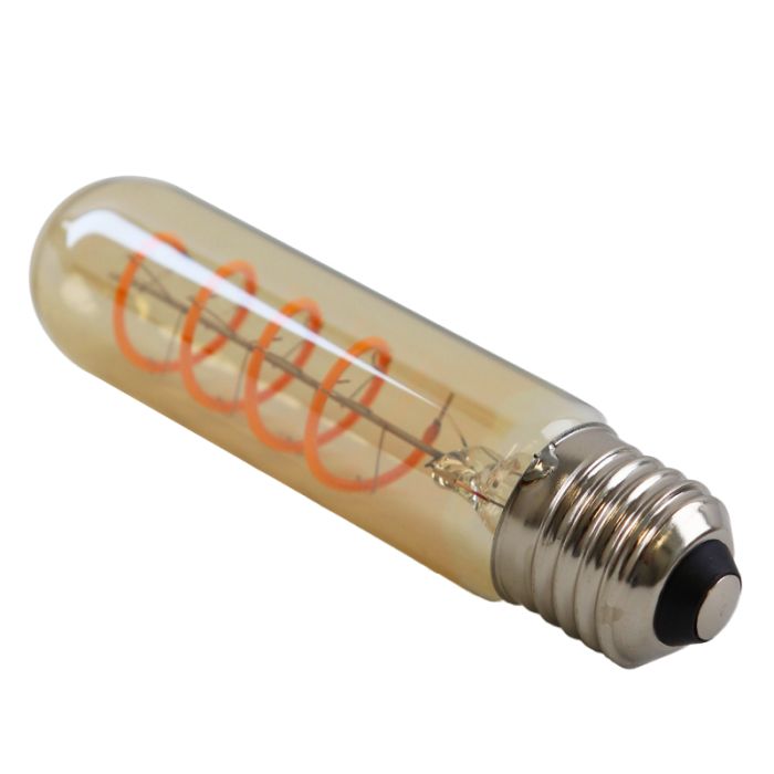 Olucia ampoule LED tube E27 gradable Damien, ambre, 4W, 2200K