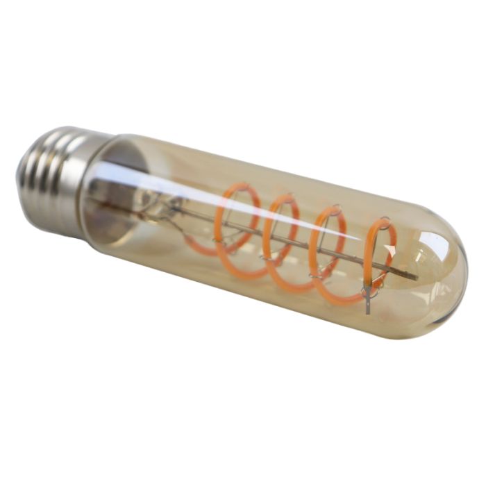 Olucia ampoule LED tube E27 gradable Damien, ambre, 4W, 2200K