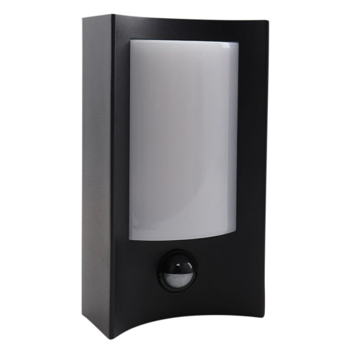 Applique extérieur avec détecteur de mouvement noire moderne, Loris, 6W, 3000K LED, IP44