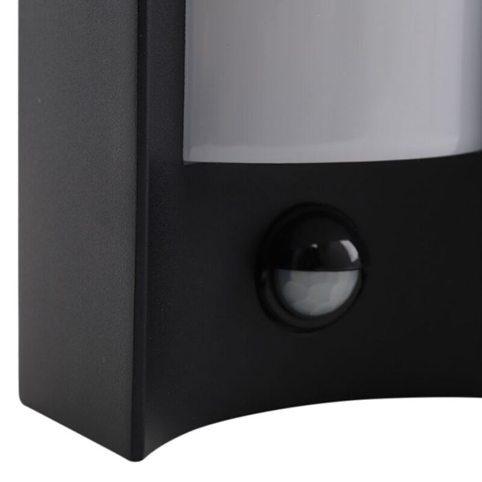 Applique extérieur avec détecteur de mouvement noire moderne, Loris, 6W, 3000K LED, IP44