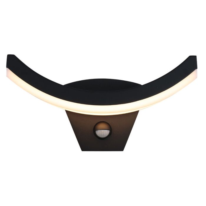Applique extérieur avec détecteur de mouvement noire moderne, Annemay, 7W, 3000K LED, IP54
