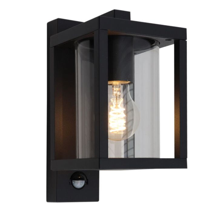 Applique extérieur avec détecteur de mouvement noire moderne, Amalie, IP54