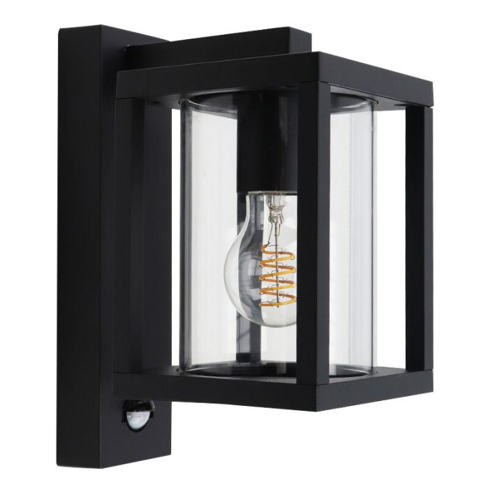 Applique extérieur avec détecteur de mouvement noire moderne, Amalie, IP54