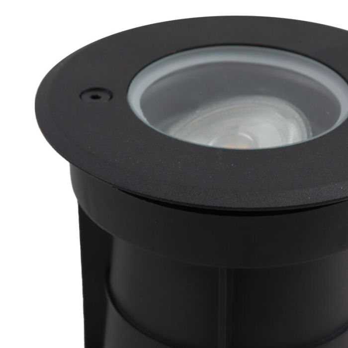 Spot encastré extérieur noir en aluminium, Catamarca, IP65, faisceau lumineux orientable