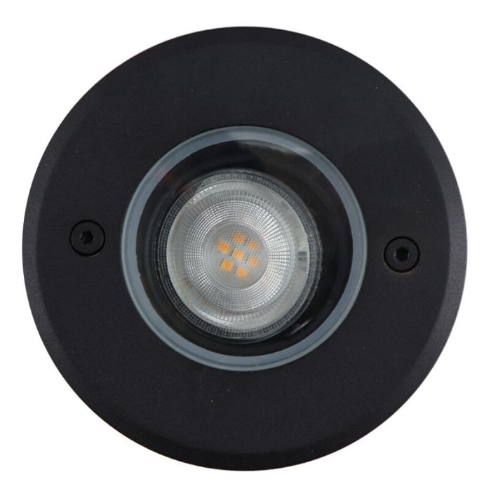 Spot encastré extérieur noir en aluminium, Catamarca, IP65, faisceau lumineux orientable