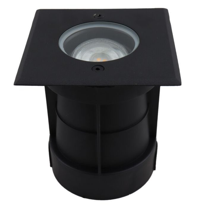 Spot encastré extérieur noir en aluminium, Catamarca, IP65, faisceau lumineux orientable