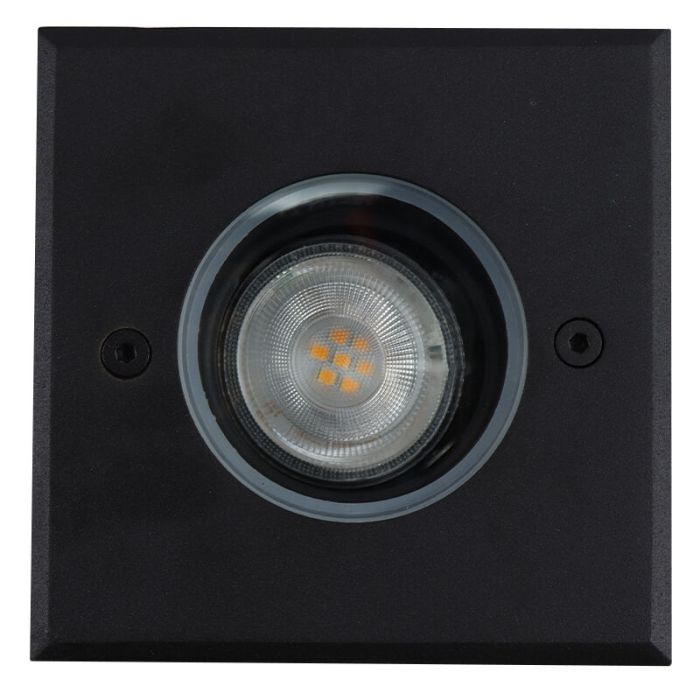 Spot encastré extérieur noir en aluminium, Catamarca, IP65, faisceau lumineux orientable