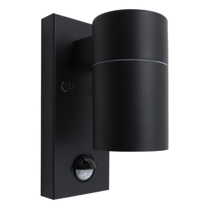 Applique extérieur avec détecteur de mouvement noire moderne, Pedro, IP44
