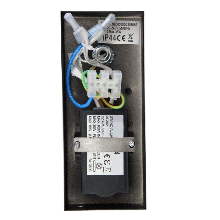 Applique extérieur avec détecteur de mouvement noire moderne, Pedro, IP44