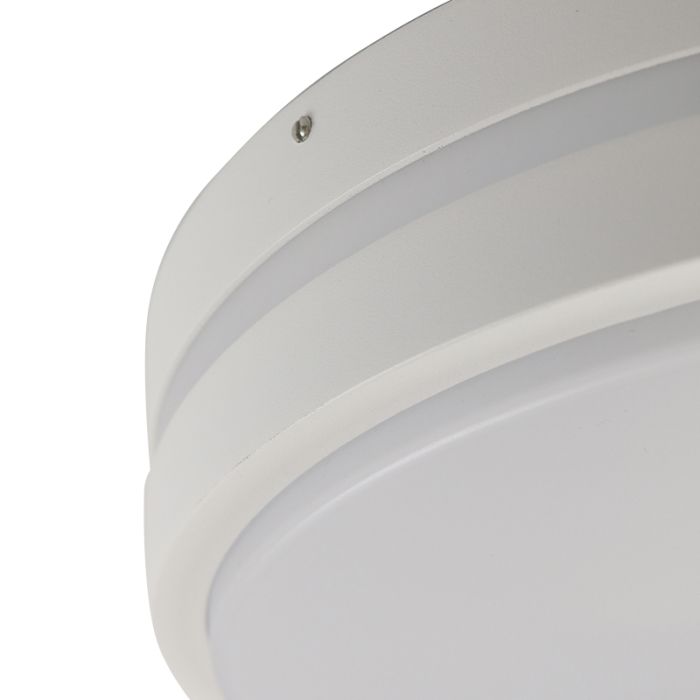 Plafonnier extérieur avec détecteur de mouvement blanc en plastique, James, IP54