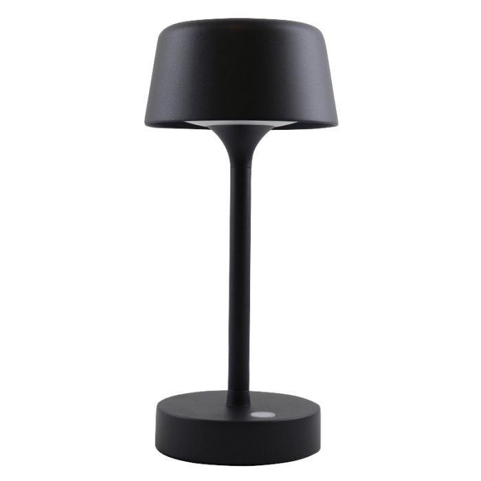 Lampe de table extérieur noire moderne, Emily, 3W, 3000K LED, IP44, gradable en 3 étapes