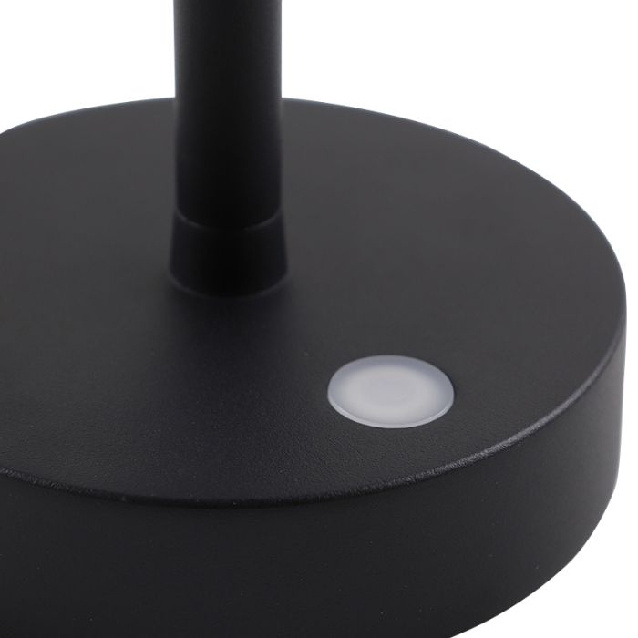 Lampe de table extérieur noire moderne, Emily, 3W, 3000K LED, IP44, gradable en 3 étapes