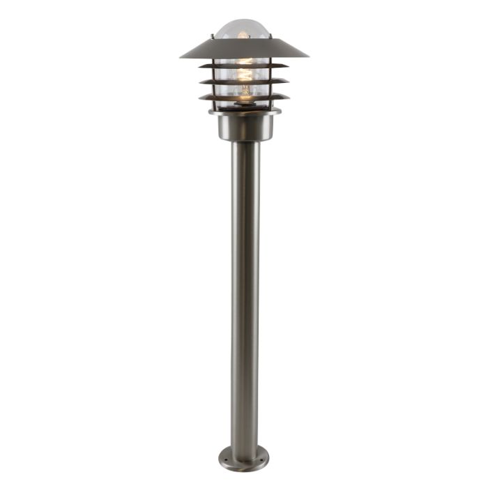 Luminaire extérieur argenté en acier inoxydable, Felice, IP44