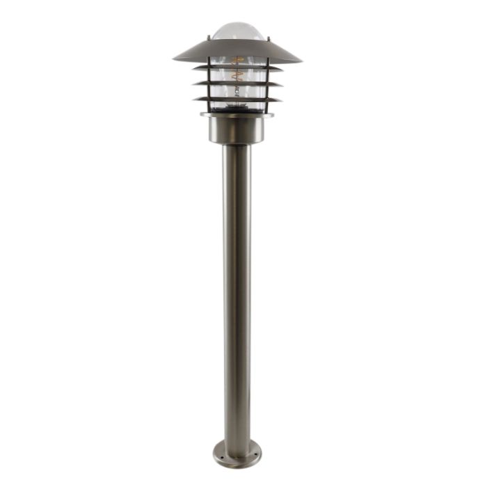 Luminaire extérieur argenté en acier inoxydable, Felice, IP44