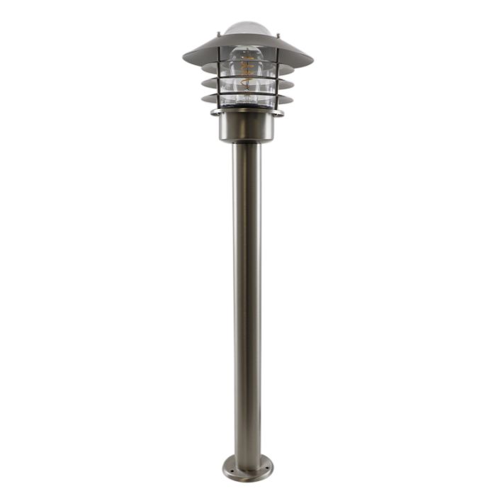 Luminaire extérieur argenté en acier inoxydable, Felice, IP44