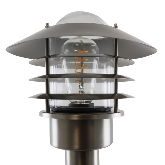 Luminaire extérieur argenté en acier inoxydable, Felice, IP44