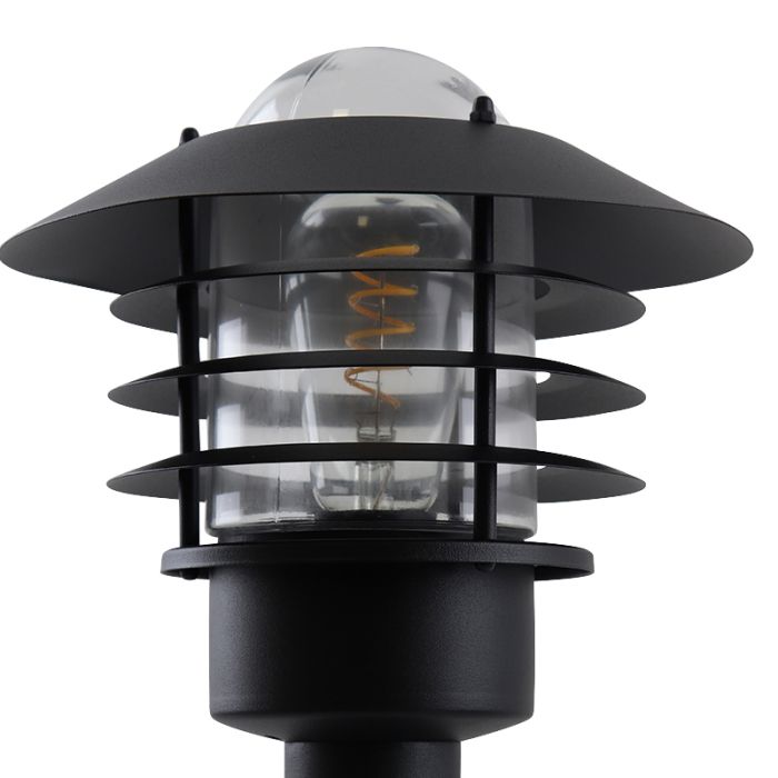 Luminaire extérieur noir en acier inoxydable, Felice, IP44