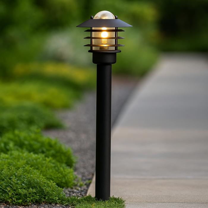 Luminaire extérieur noir en acier inoxydable, Felice, IP44