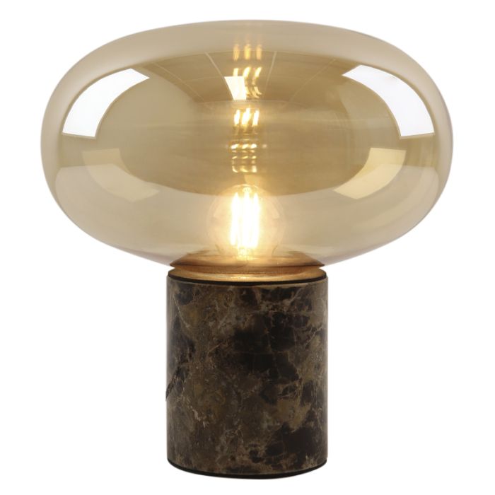 Lampe de table en marbre ambre, Alan, avec interrupteur