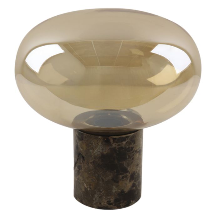 Lampe de table en marbre ambre, Alan, avec interrupteur