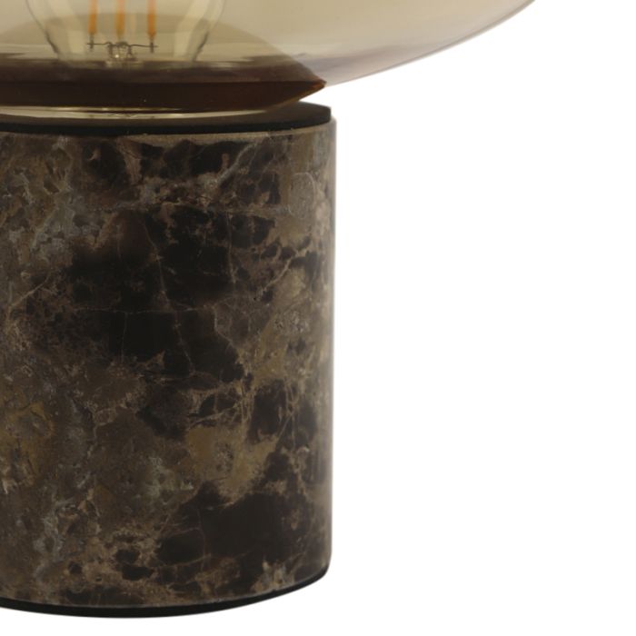 Lampe de table en marbre ambre, Alan, avec interrupteur