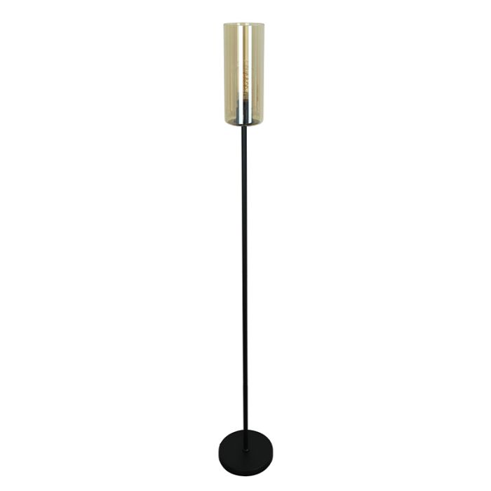 Lampadaire ambre moderne, Gaya, avec interrupteur