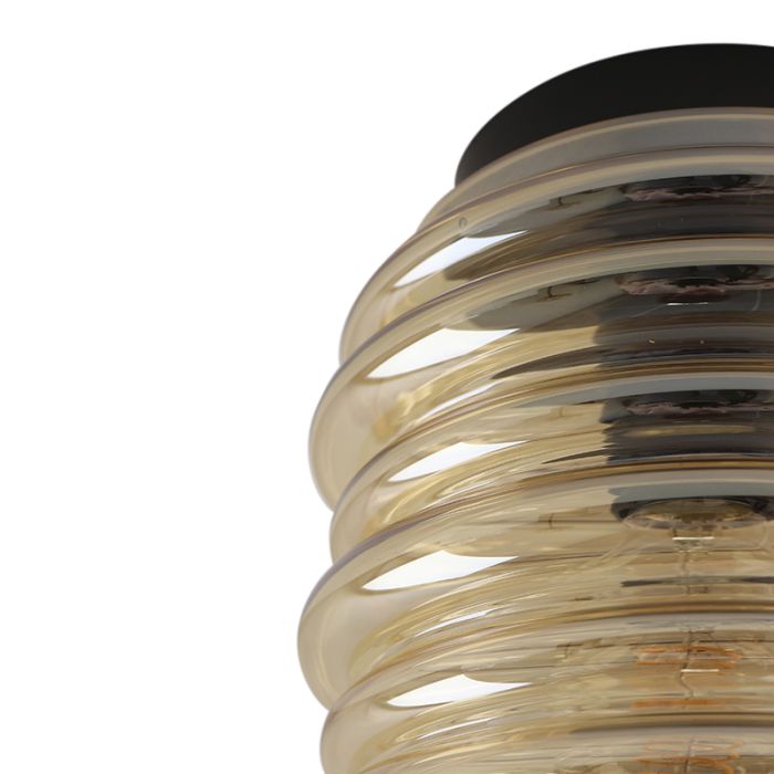 Plafonnier ambre en verre, Karen