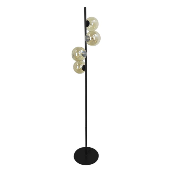 Lampadaire ambre design, Remo, avec interrupteur