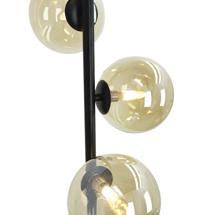 Lampadaire ambre design, Remo, avec interrupteur