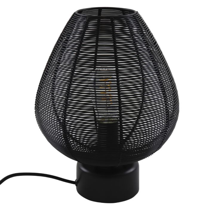 Lampe de table noire moderne, Lesly, avec interrupteur