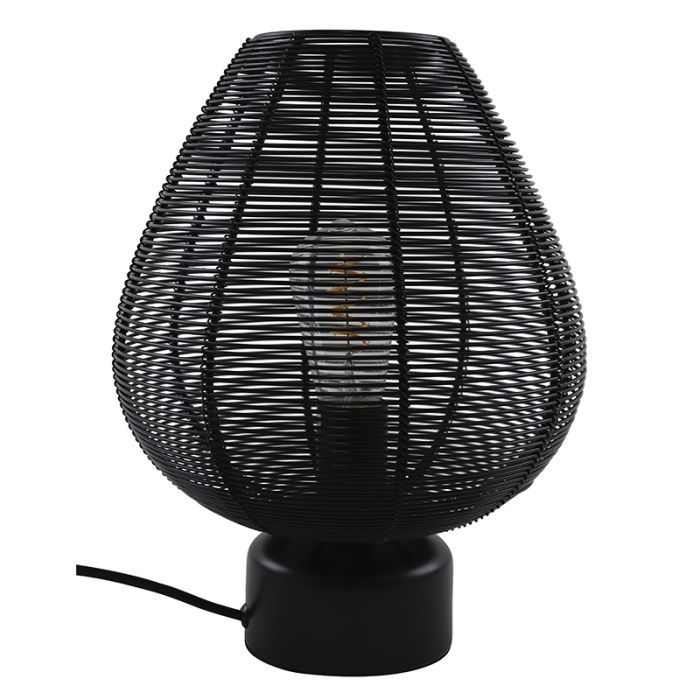 Lampe de table noire moderne, Lesly, avec interrupteur