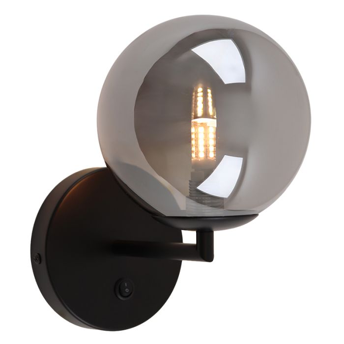 Applique murale grise design, Remo, avec interrupteur