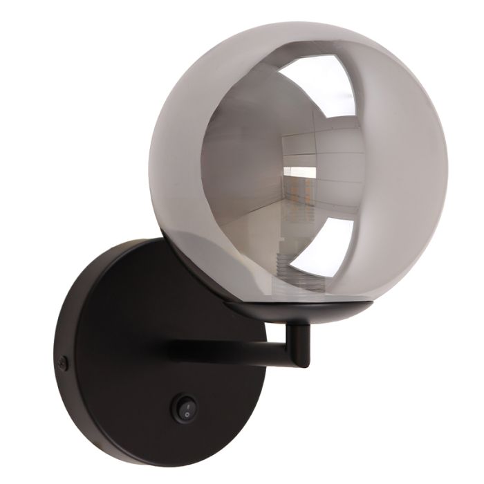 Applique murale grise design, Remo, avec interrupteur