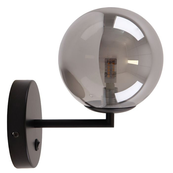 Applique murale grise design, Remo, avec interrupteur