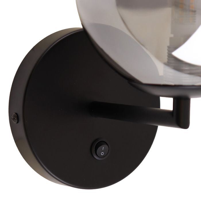 Applique murale grise design, Remo, avec interrupteur