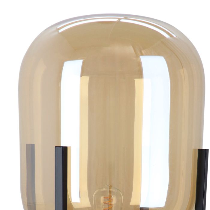 Lampadaire ambre rétro, Roxy, avec interrupteur