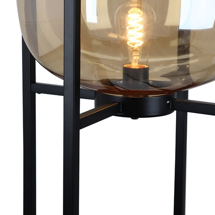 Lampadaire ambre rétro, Roxy, avec interrupteur