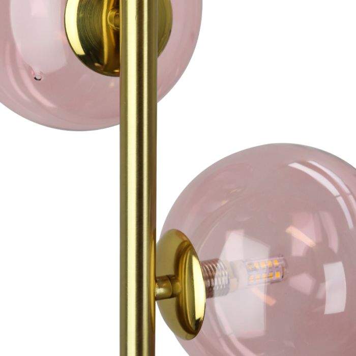 Lampadaire rose design, Remo, avec interrupteur
