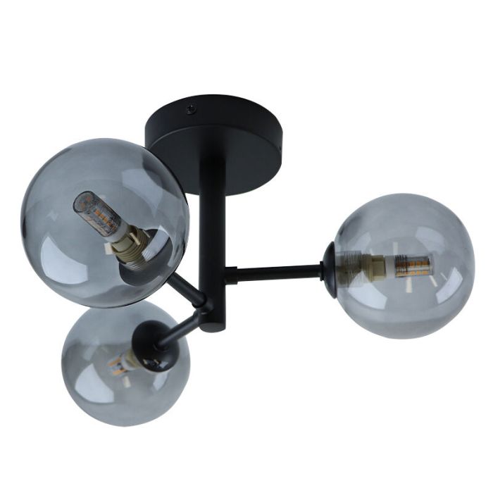 Plafonnier salle de bain noir moderne, Amer, IP44