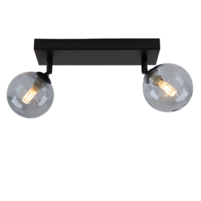 Plafonnier salle de bain noir moderne, Amer, IP44